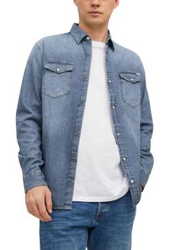 Camicia Denim Jack & Jones Sheridan Blu Uomo