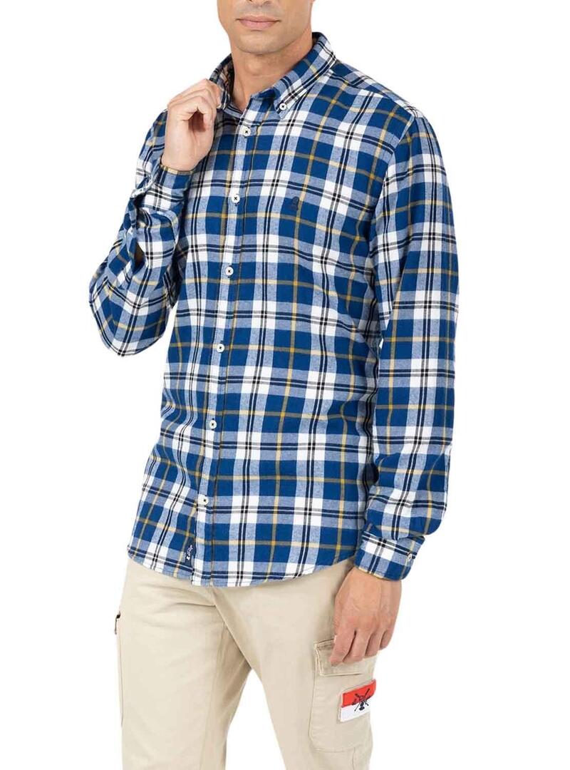 Camicia El Pulpo Quadri Blu Navy per Uomo