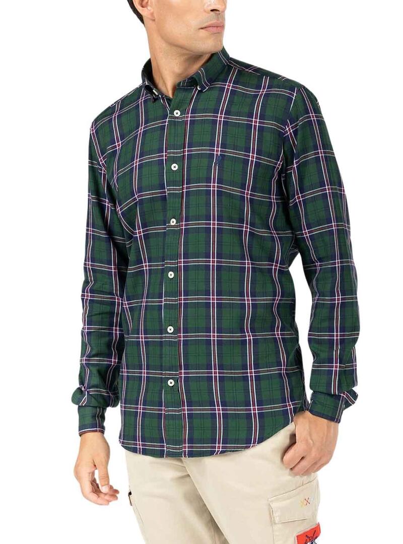 Camicia El Pulpo Quadri Verde Botella per Uomo