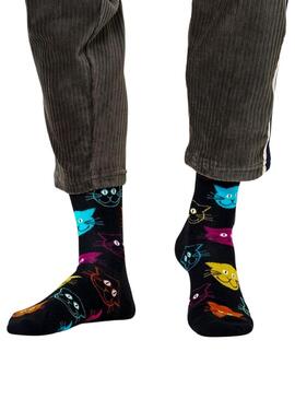 Calzini Happy Socks Cat Neros Uomo e Donna