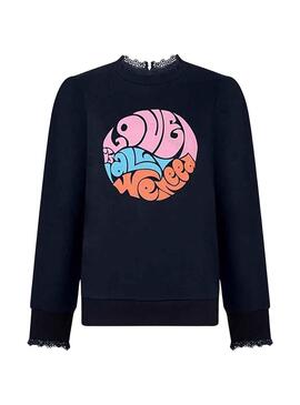 Felpa Naf Naf Love All We Need Blu Navy Donna