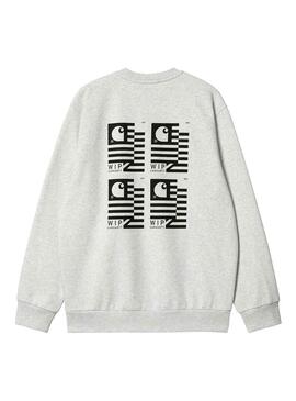 Felpa Timbro Carhartt State Bianco per Uomo
