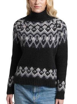 Pullover Superdry Vintage Slouchy Nero Jacquard