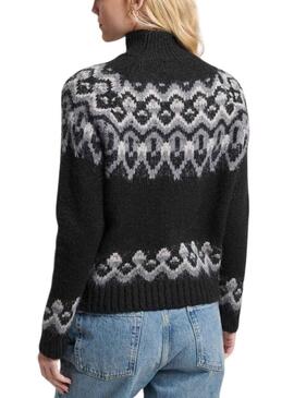 Pullover Superdry Vintage Slouchy Nero Jacquard