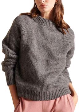 Pullover Superdry Alpaca Blend Grigio per Donna