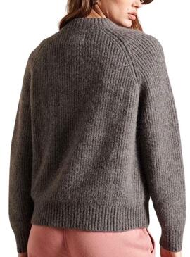 Pullover Superdry Alpaca Blend Grigio per Donna