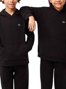 Felpa Lacoste infantile Nero per Bambino Bambina