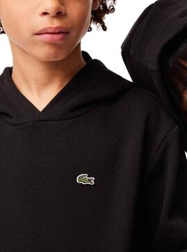 Felpa Lacoste infantile Nero per Bambino Bambina