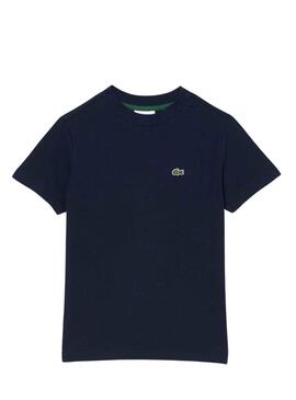 T-Shirt Lacoste di Knitted Blu Navy per Bambino Bambina
