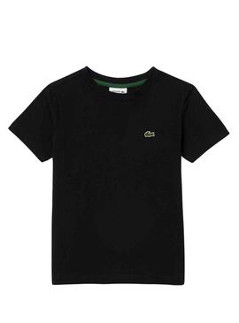 T-Shirt Lacoste di Knitted Nero per Bambino Bambina