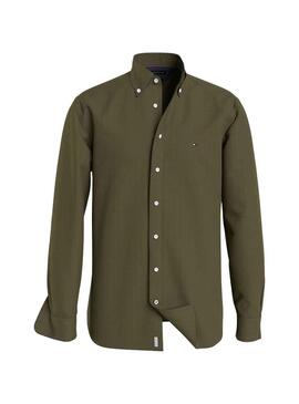 Camicia Tommy Hilfiger Flex Brushed Verde Uomo