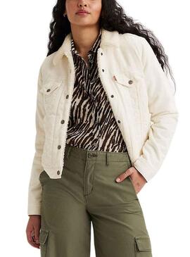 Giacca Denim Levis Original Sherpa Beige Donna