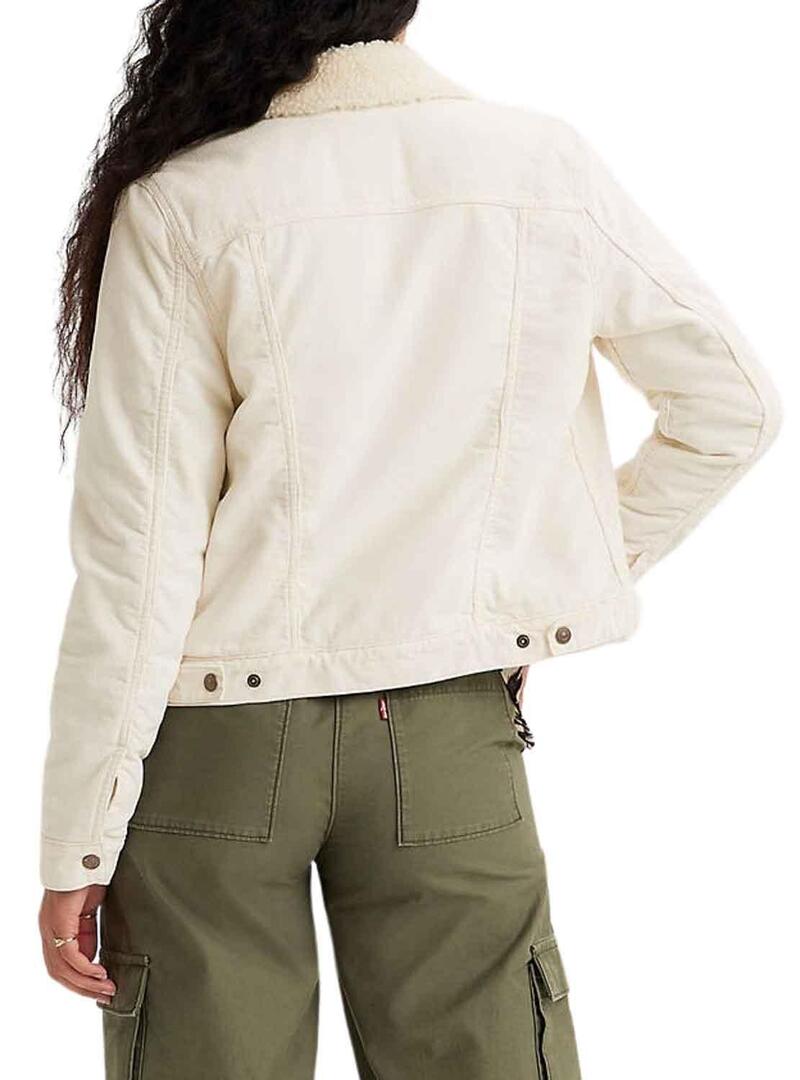 Giacca Denim Levis Original Sherpa Beige Donna