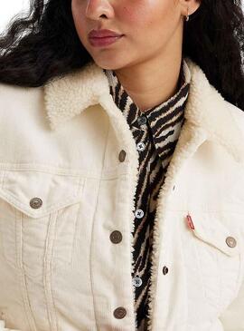 Giacca Denim Levis Original Sherpa Beige Donna
