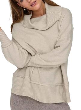 Pullover Only Hazel Beige per Donna