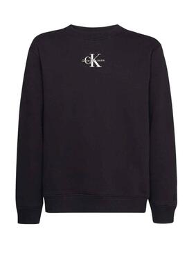 Felpa Calvin Klein Monogram Nero per Uomo