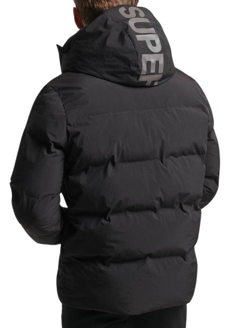 Giacca Superdry Hooded Boxy Puffer Nero Uomo