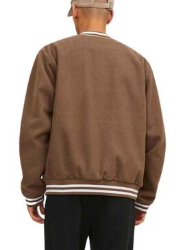 Giacca Jack and Jones Zac Bomber marrone uomo