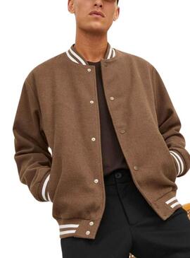Giacca Jack and Jones Zac Bomber marrone uomo