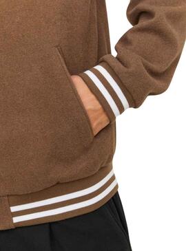 Giacca Jack and Jones Zac Bomber marrone uomo