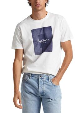 T-Shirt Pepe Jeans Welsch Bianco per Uomo