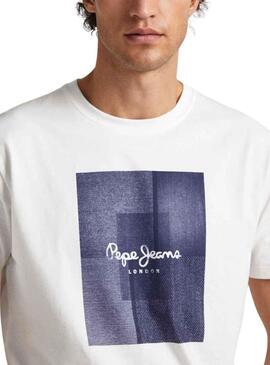 T-Shirt Pepe Jeans Welsch Bianco per Uomo