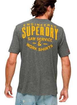 T-Shirt Superdry Workwear Trade Grigio per Uomo