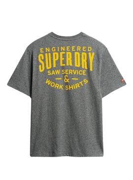 T-Shirt Superdry Workwear Trade Grigio per Uomo