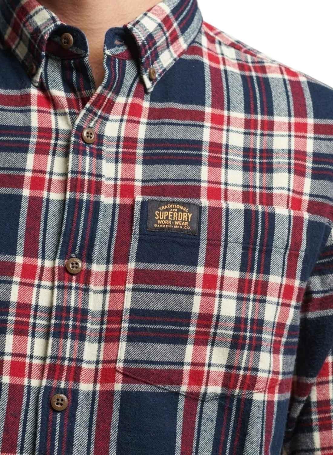Camicia Superdry Cotton Lumberjack Blu Navy Uomo