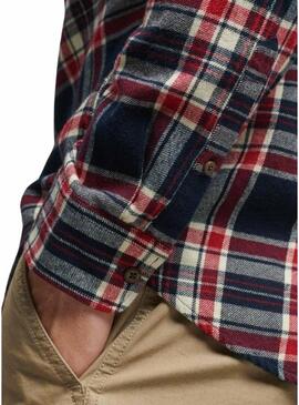 Camicia Superdry in cotone a quadri blu da uomo
