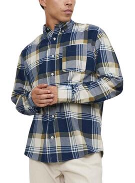 Camicia Jack & Jones Blubrook Quadri Blu Uomo