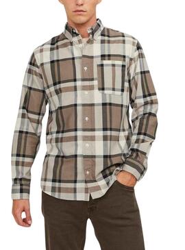 Camicia Jack & Jones Blubrook Quadri Marrone