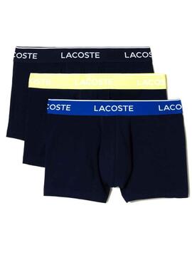 Pack 3 Mutande Lacoste Boxers Blu Navy Uomo