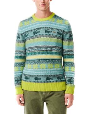 Pullover Lacoste Tricot Blu per Uomo