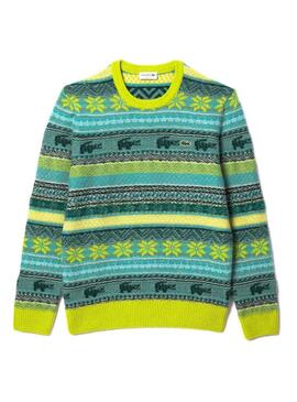 Pullover Lacoste Tricot Blu per Uomo