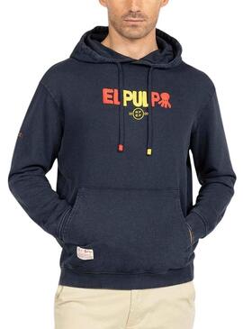 Felpa El Pulpo Scritta RFEF Blu Navy Uomo