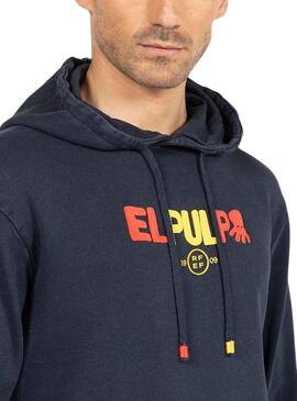 Felpa El Pulpo Scritta RFEF Blu Navy Uomo