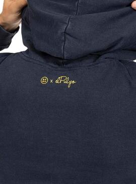 Felpa El Pulpo Scritta RFEF Blu Navy Uomo