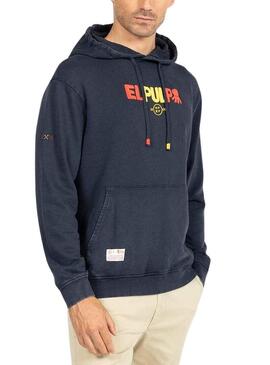 Felpa El Pulpo Scritta RFEF Blu Navy Uomo