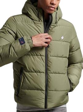 Giacca Superdry Sports Puffer Verde per Uomo