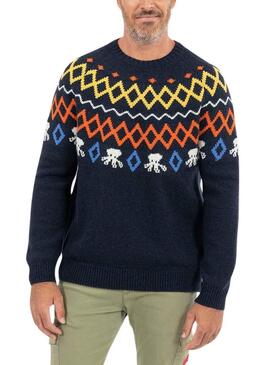 Pullover El Pulpo Alpi Blu Navy per Uomo