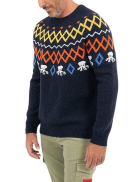 Pullover El Pulpo Alpi Blu Navy per Uomo