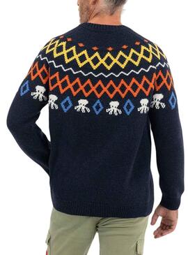 Pullover El Pulpo Alpi Blu Navy per Uomo