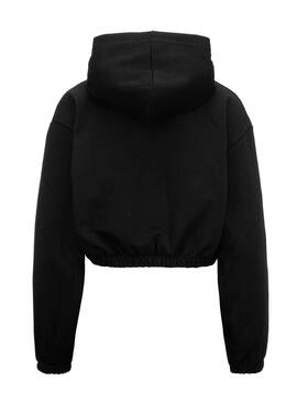 Felpa Kappa Ginny Organic Crop Nero per Donna