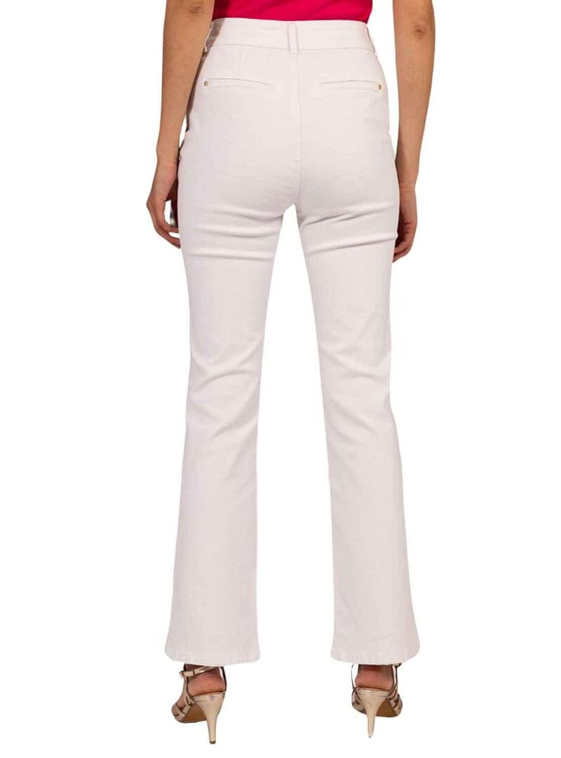 Pantaloni Naf Naf Chino Bianco per Donna