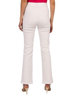 Pantaloni Naf Naf Chino Bianco per Donna