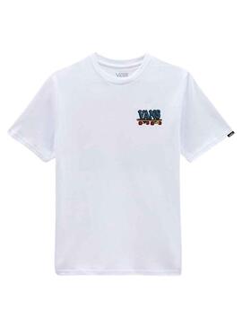 T-Shirt Vans Pizza Face Bianco per Bambino