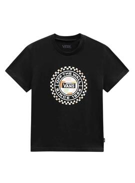 T-Shirt Vans Checker Circle Nero per Bambino