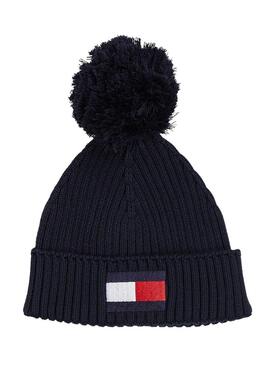 Cappello Tommy Hilfiger Big Flag Pompon Nero