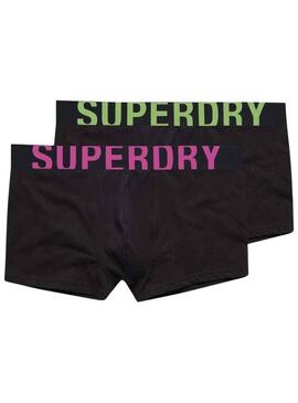 Pack 2 Mutande Superdry Boxer Nero Uomo